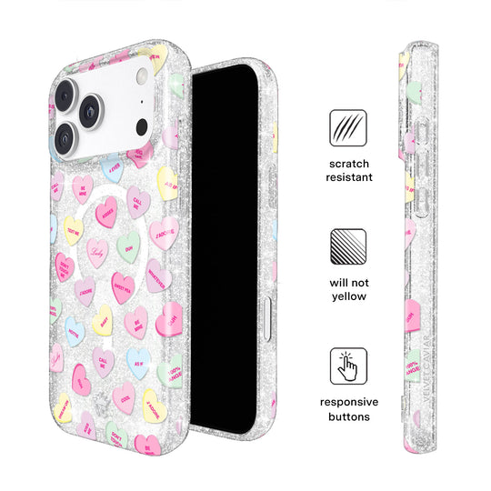 Sweet Hearts Glitter iPhone Case – Stylish Slim Phone Cover