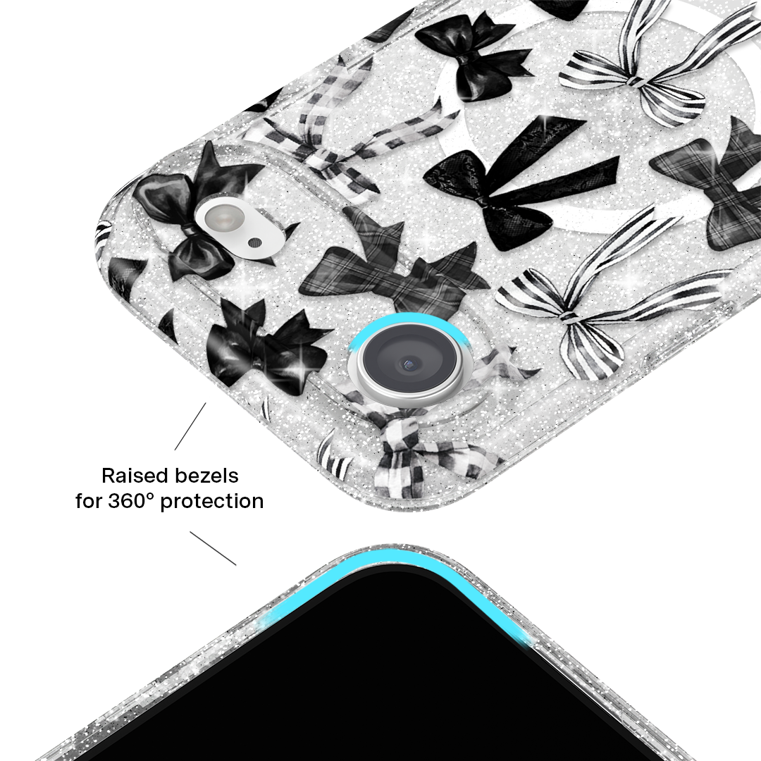 Gothic Bows iPhone Case – Trendy Protective Phone Cover