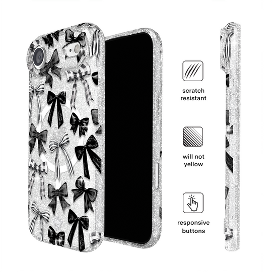 Gothic Bows iPhone Case – Trendy Protective Phone Cover