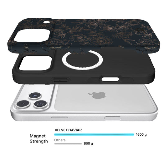 Floral Rose Gold Chrome iPhone Case – Aesthetic Shockproof Phone Cover