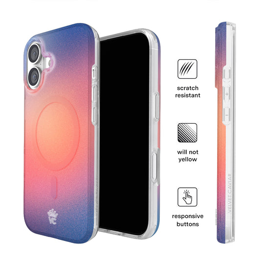 Sunset Glow Aura iPhone Case – Aesthetic Shockproof Phone Cover