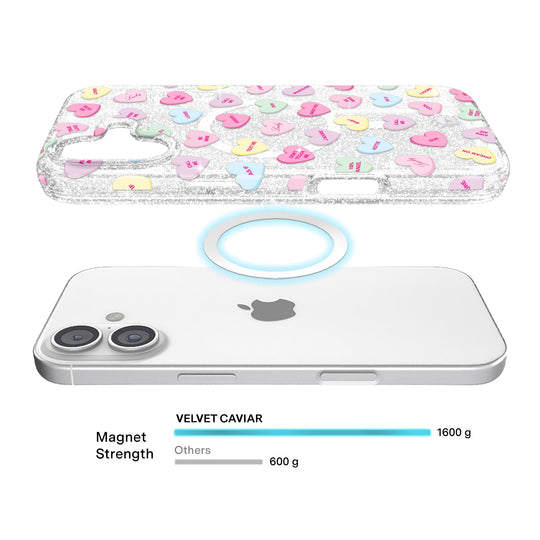 Sweet Hearts Glitter iPhone Case – Stylish Slim Phone Cover