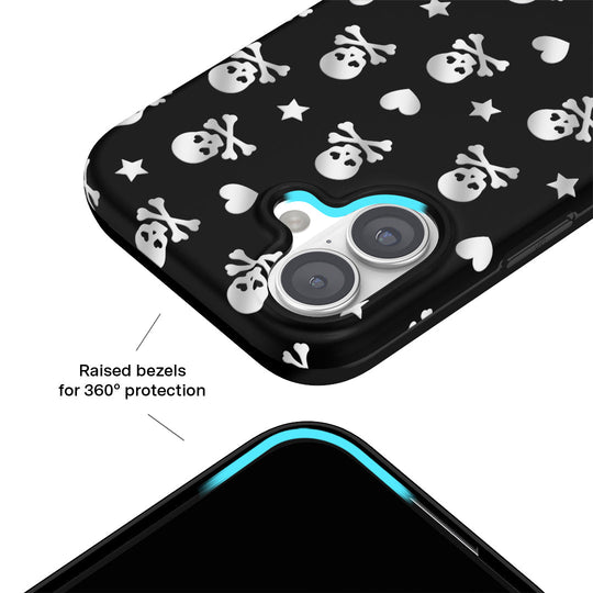 Chrome Skulls iPhone Case – Aesthetic Shockproof Phone Cover
