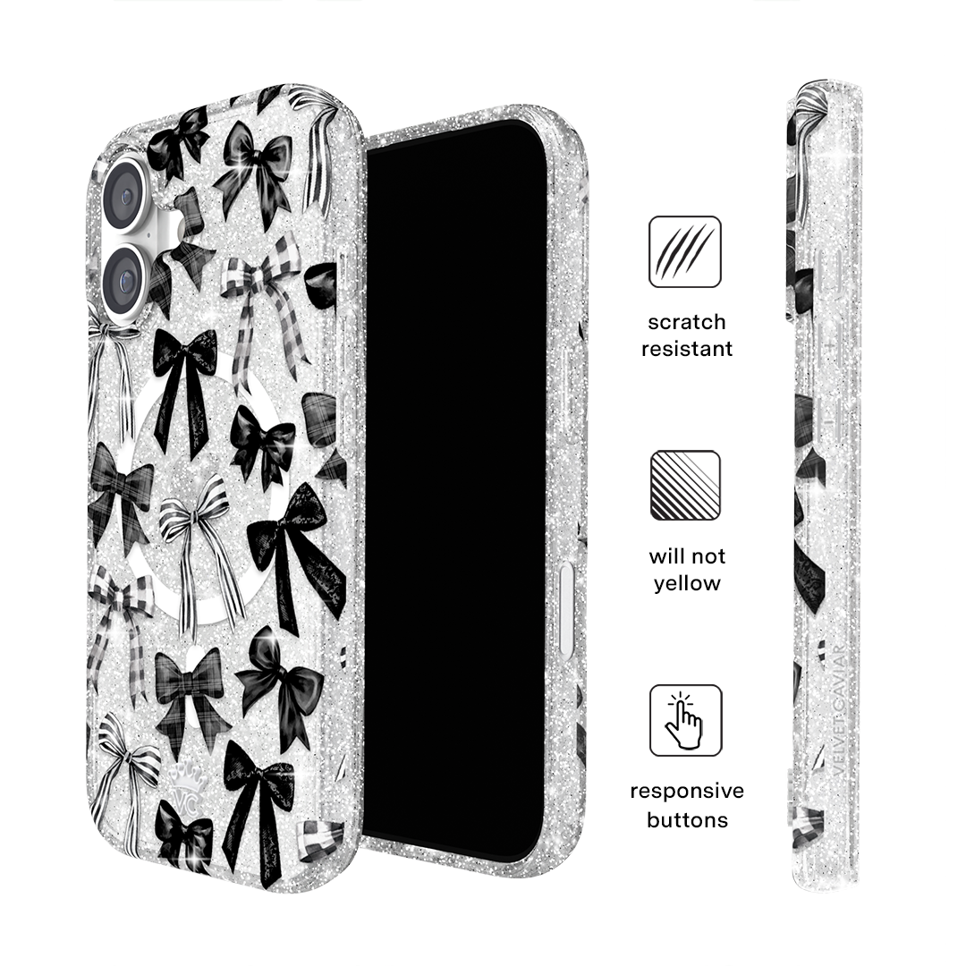 Gothic Bows iPhone Case – Trendy Protective Phone Cover