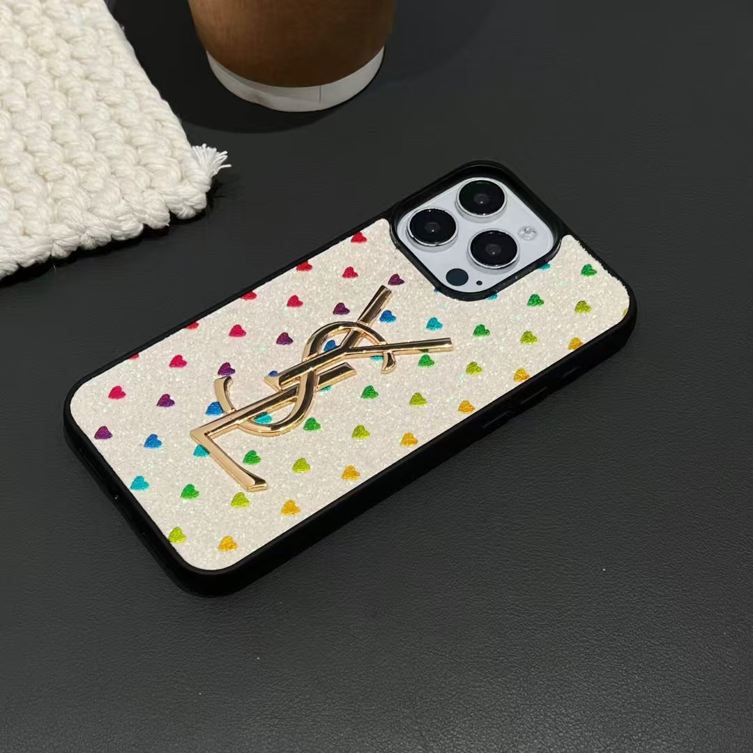 Electroplated Monogram Label Shiny Apple iPhone Case