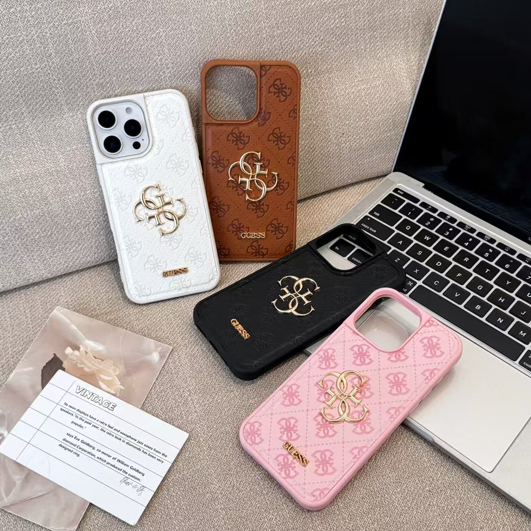 Monogram Mirror Electroplated Apple iPhone Case