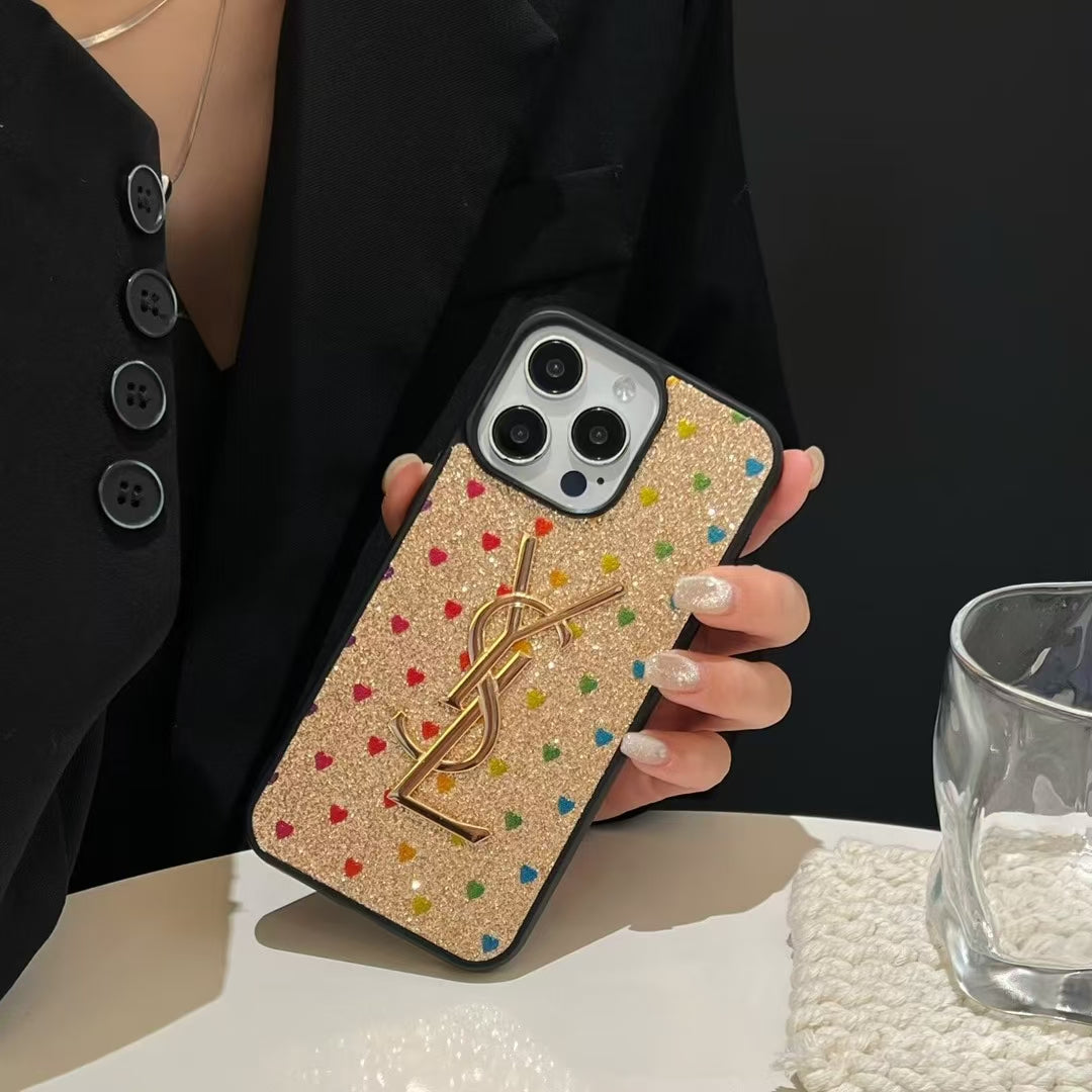 Electroplated Monogram Label Shiny Apple iPhone Case