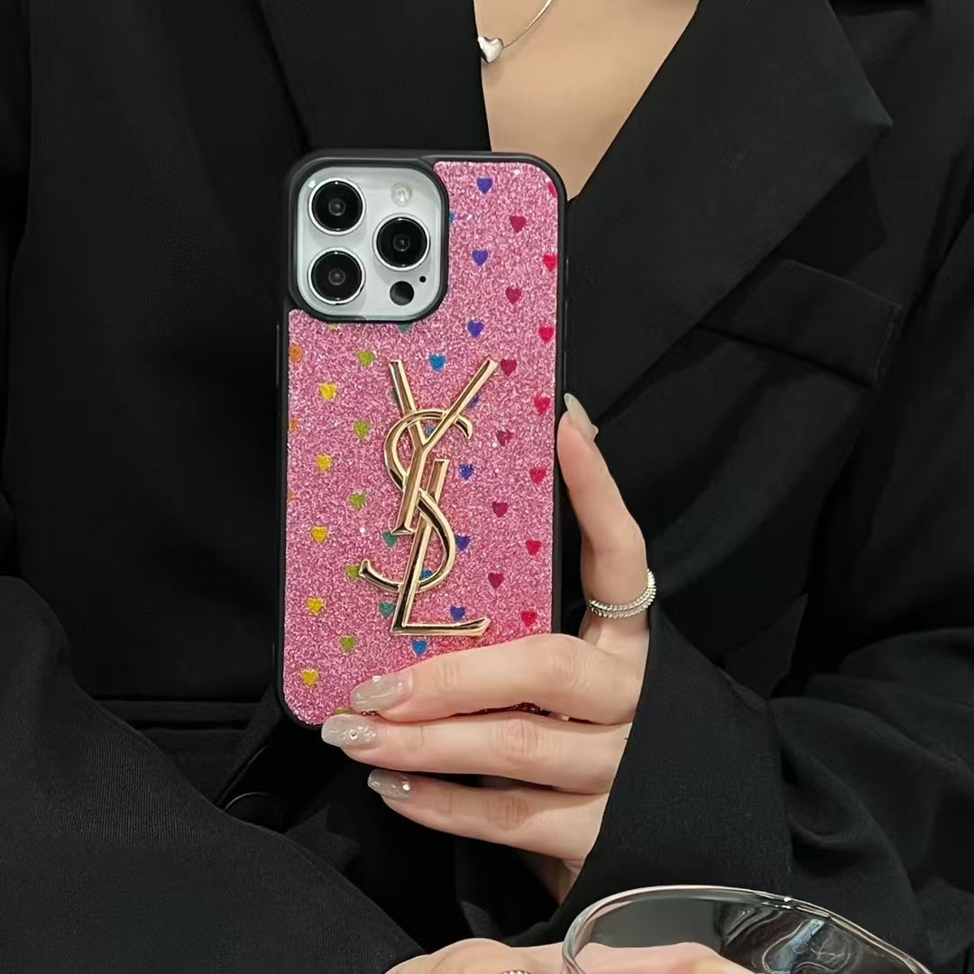 Electroplated Monogram Label Shiny Apple iPhone Case