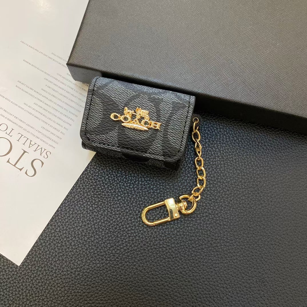 Luxury AirPods Cases – Stylish Monogram with Chain