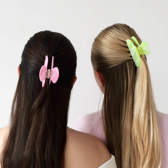 Matcha Swirl Crystal Bow Hair Clip – Aesthetic Hair Accessory