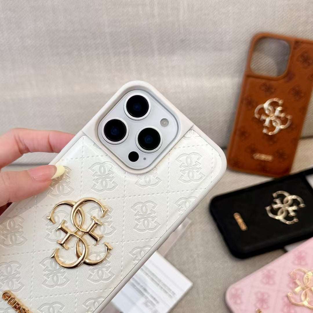 Monogram Mirror Electroplated Apple iPhone Case