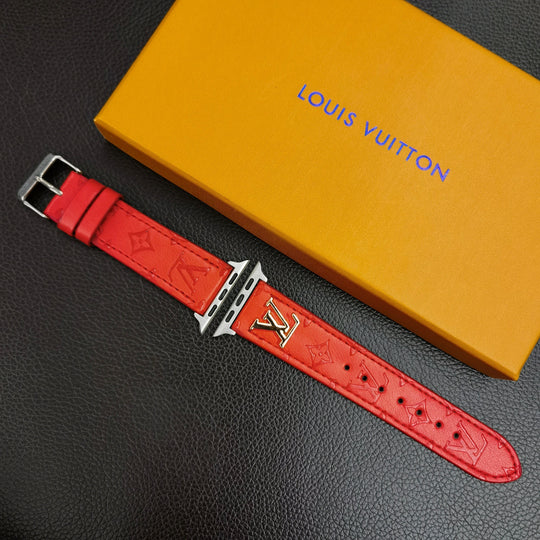BAND METAL LOGO 3D EMBOSSED MONOGRAM LEATHER APPLE WATCH