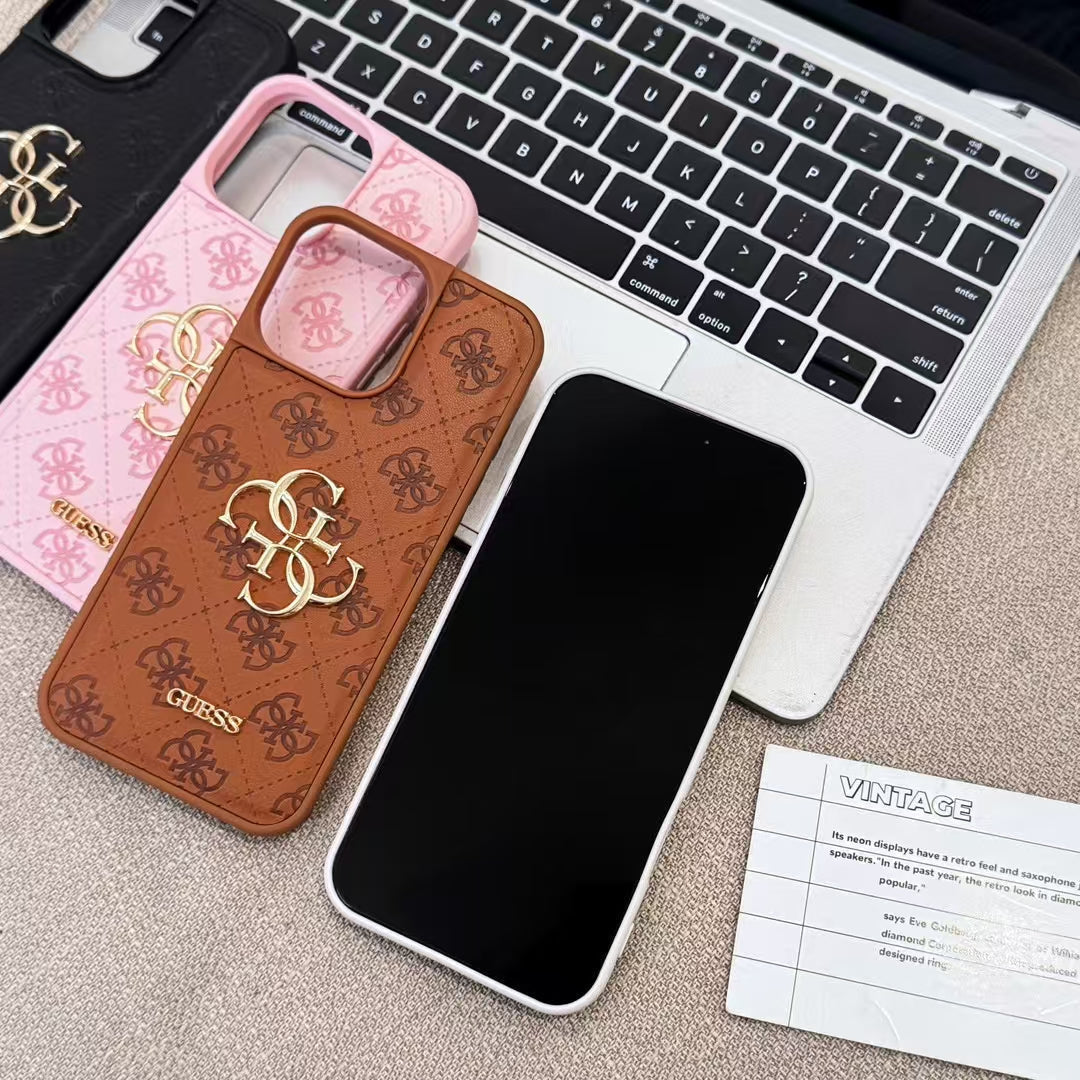 Monogram Mirror Electroplated Apple iPhone Case