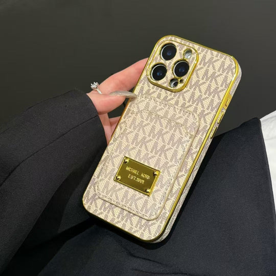 Designer Monogram Phone Cases with Gold-Plated Accents