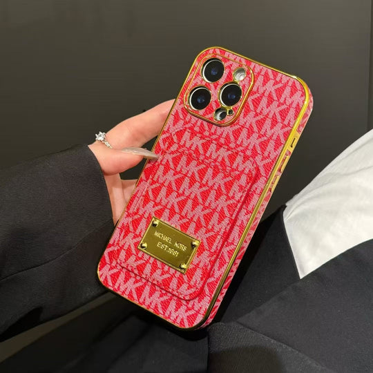 Designer Monogram Phone Cases with Gold-Plated Accents