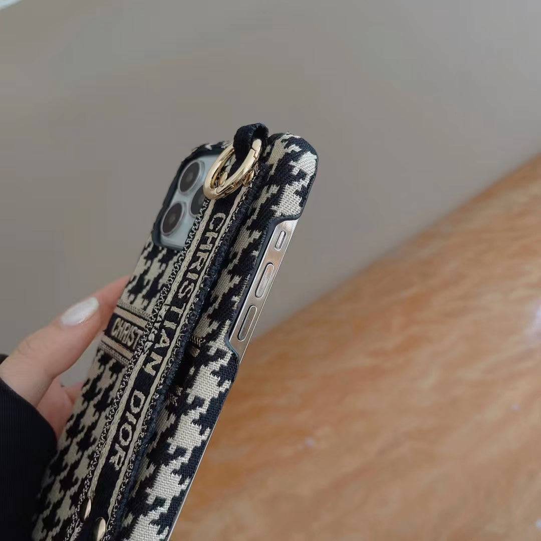 Phone Case with Hand Strap for iPhone Fashion Fabric