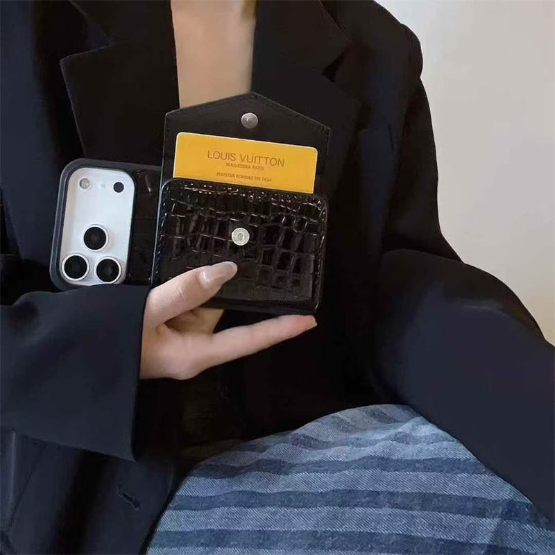 Elegant Apple Phone Case with Card Holder For iPhone 17 / 16 / 15 / 14