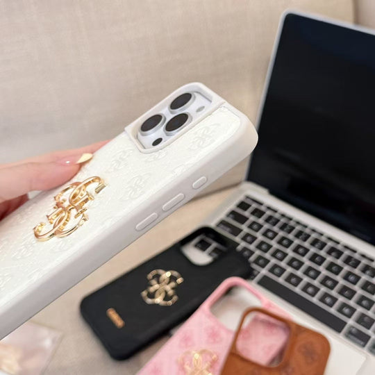 Monogram Mirror Electroplated Apple iPhone Case