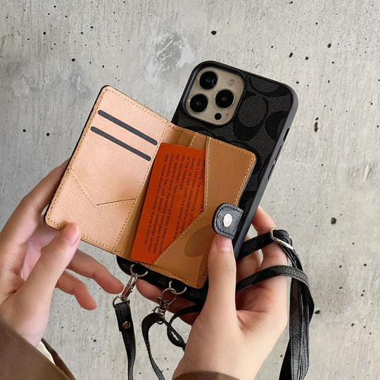Card Bag Leather Chain iPhone Case