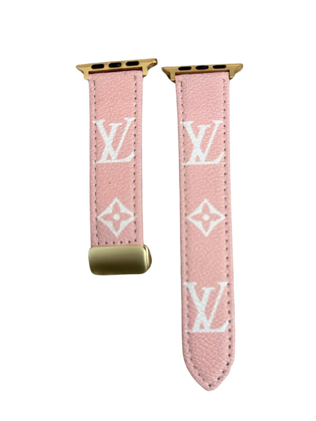 PINK LEATHER CANVAS LUXURY APPLE WATCH STRAP