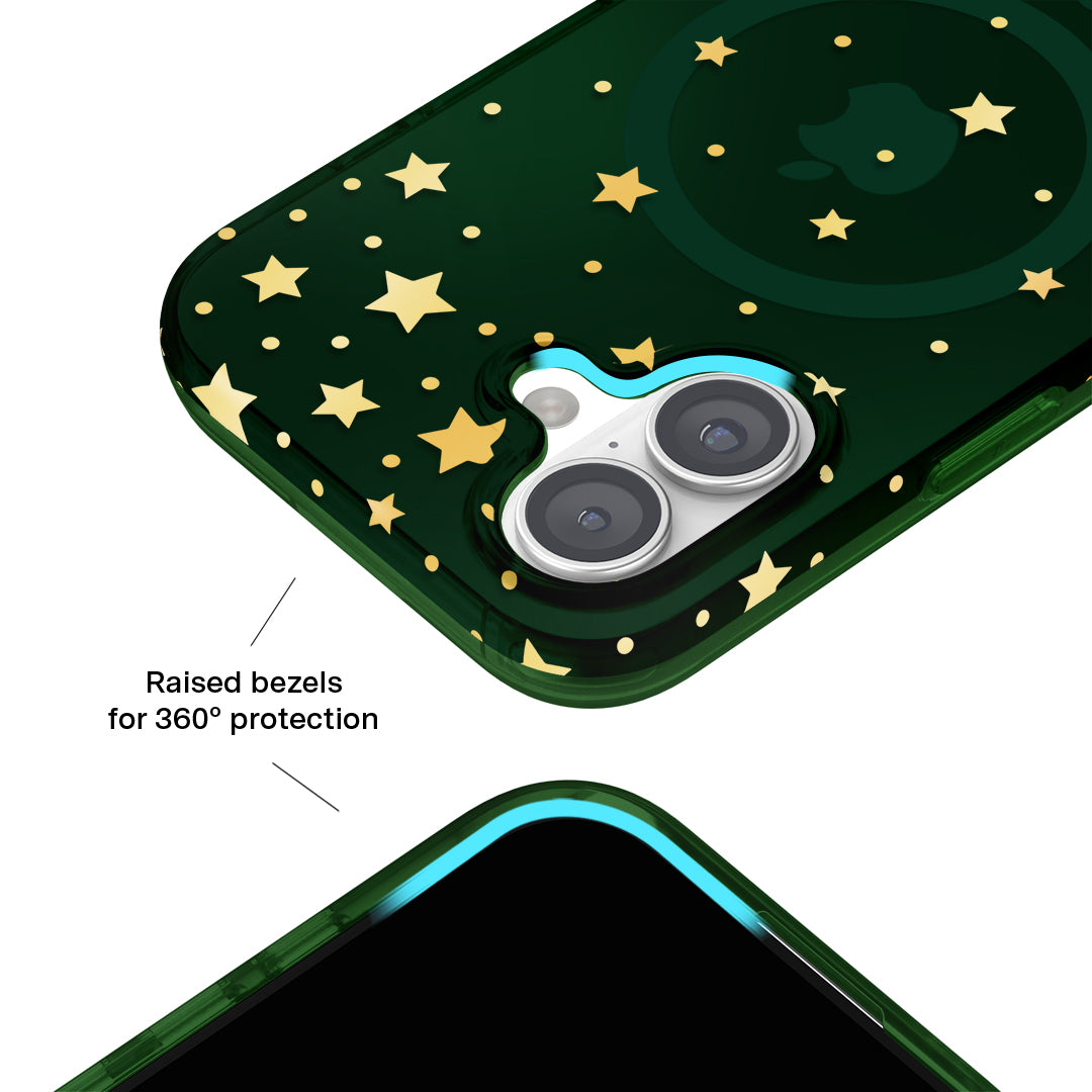 Evergreen Stars iPhone Case – Chic Designer-Style Phone Cover
