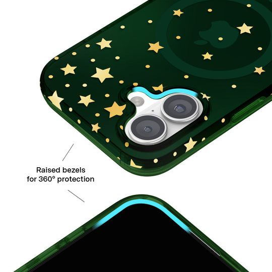 Evergreen Stars iPhone Case – Chic Designer-Style Phone Cover