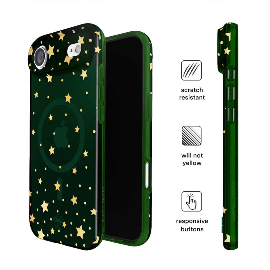Evergreen Stars iPhone Case – Chic Designer-Style Phone Cover