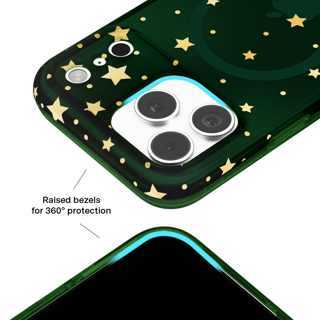 Evergreen Stars iPhone Case – Chic Designer-Style Phone Cover