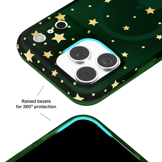 Evergreen Stars iPhone Case – Chic Designer-Style Phone Cover