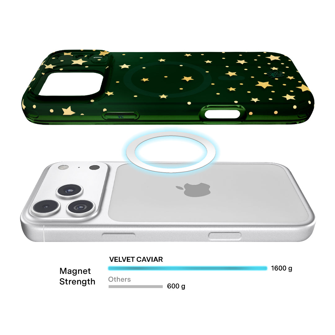 Evergreen Stars iPhone Case – Chic Designer-Style Phone Cover
