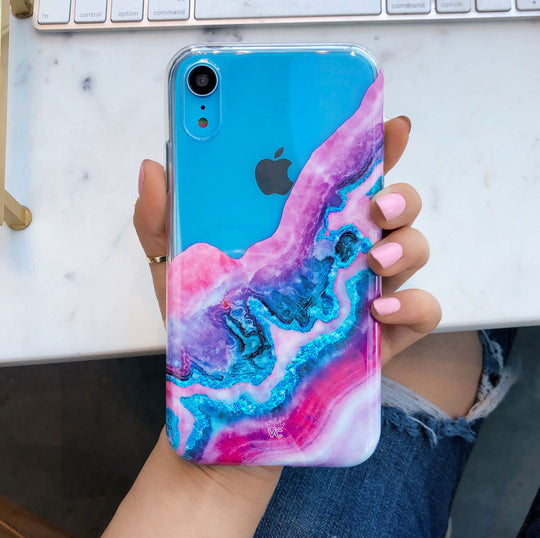 Geode Glitter Clear iPhone Case – Stylish Slim Phone Cover