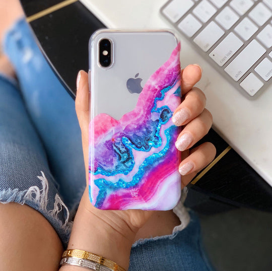 Geode Glitter Clear iPhone Case – Stylish Slim Phone Cover