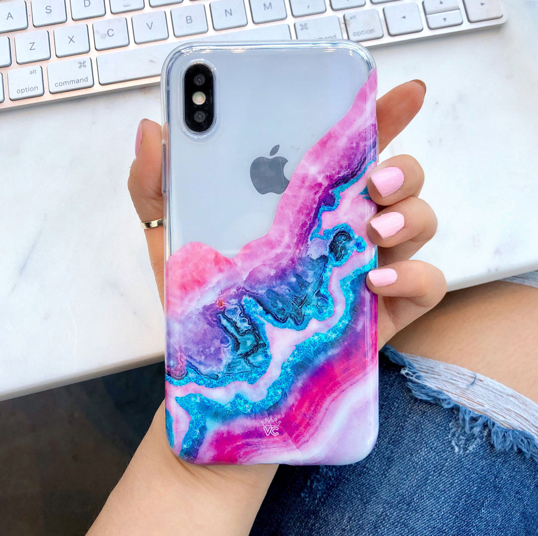 Geode Glitter Clear iPhone Case – Stylish Slim Phone Cover