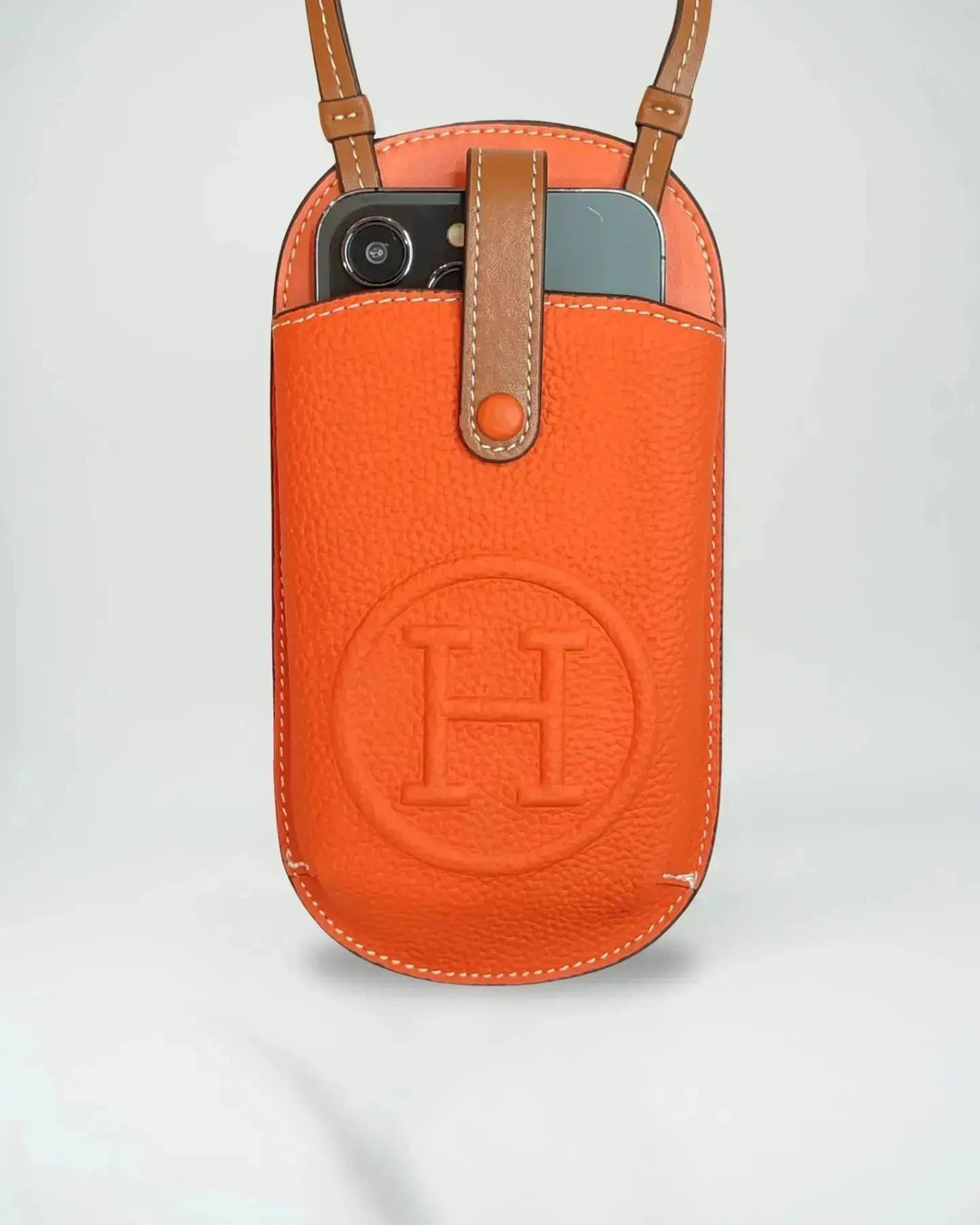 Orange Pouch iPhone Case Crossbody Strap