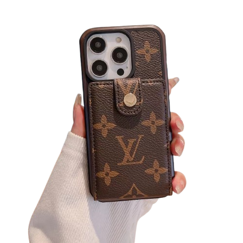 Lux Card Holder iPhone Case for iPhone 16 Pro / 15 / 14 – Luxury Designer Wallet Cover