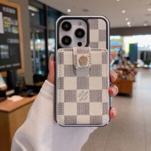 Lux Card Holder iPhone Case for iPhone 16 Pro / 15 / 14 – Luxury Designer Wallet Cover
