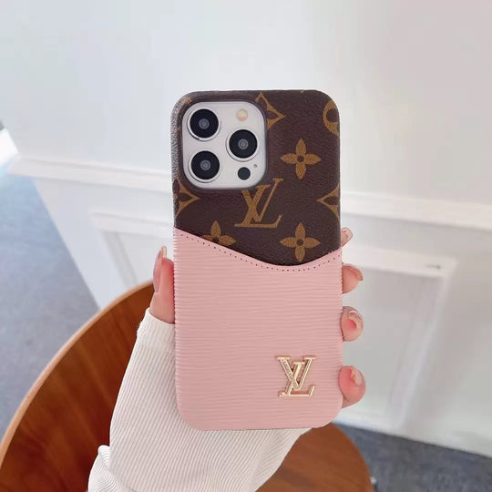 Luxury Card Holder iPhone Case – Designer Crossbody Cover for iPhone 17 Pro Max / 16 / 15 / 14 / 13