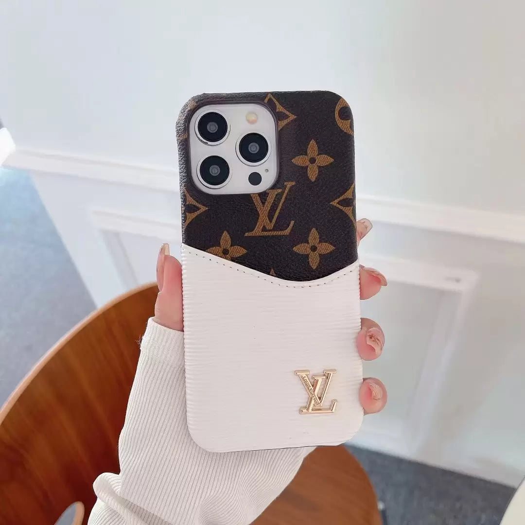 Luxury Card Holder iPhone Case – Designer Crossbody Cover for iPhone 17 Pro Max / 16 / 15 / 14 / 13