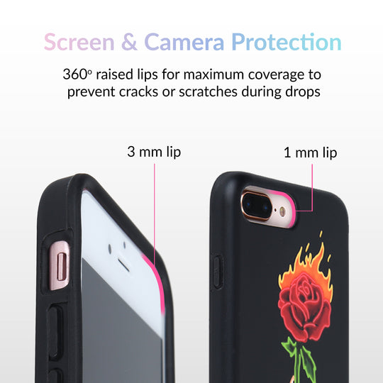 Neon Rose iPhone Case by Nessa iPhone Case – Cute Aesthetic Phone Cover