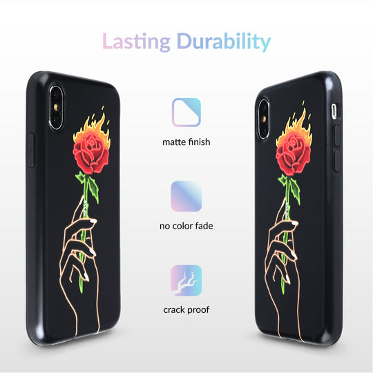 Neon Rose iPhone Case by Nessa iPhone Case – Cute Aesthetic Phone Cover