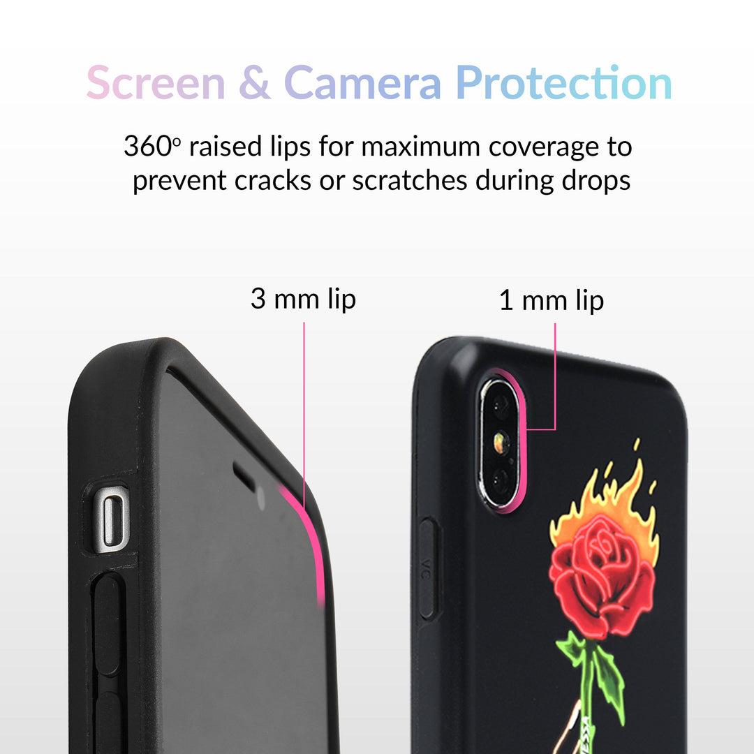 Neon Rose iPhone Case by Nessa iPhone Case – Cute Aesthetic Phone Cover