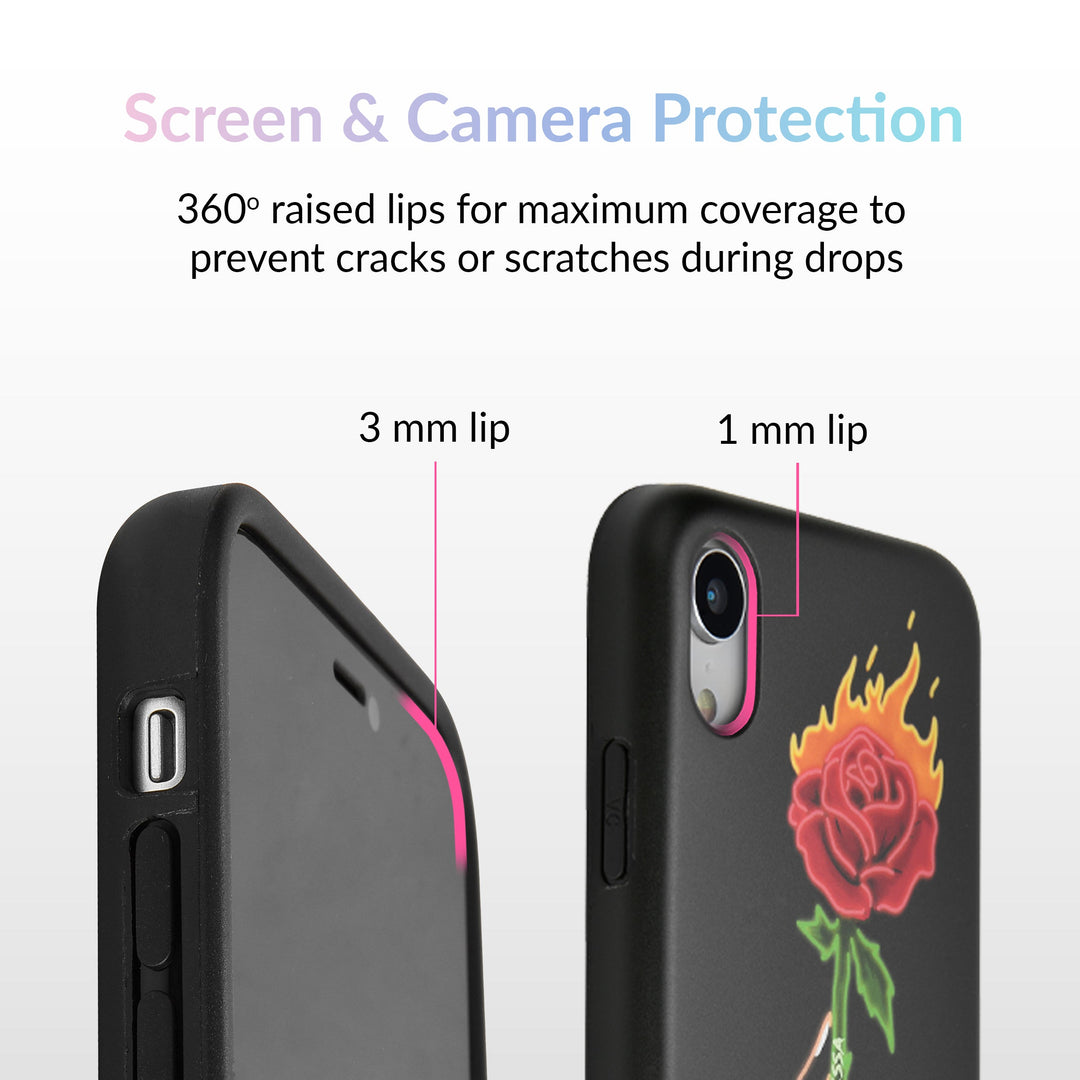 Neon Rose iPhone Case by Nessa iPhone Case – Cute Aesthetic Phone Cover