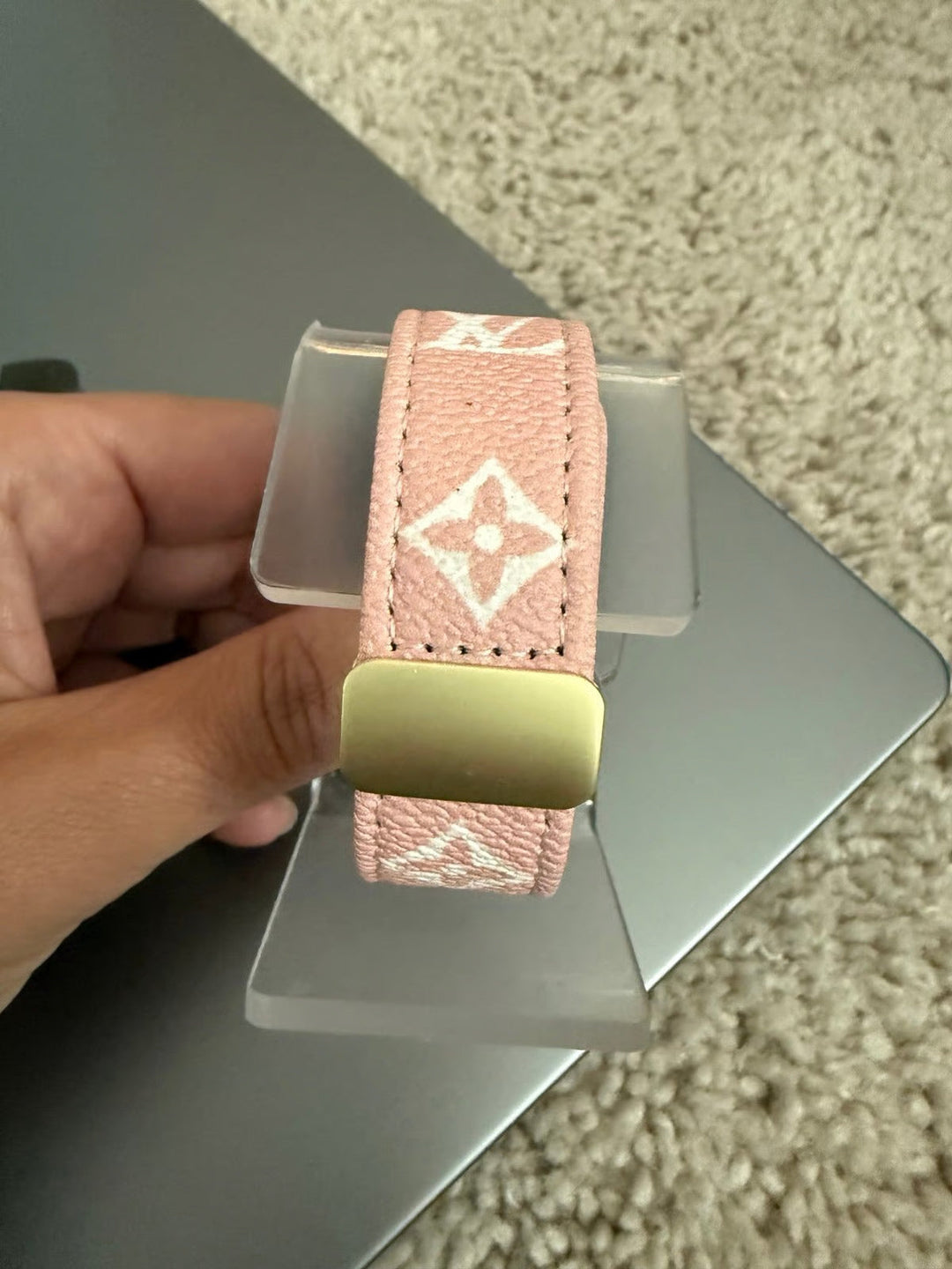 Pink Canvas Luxury Apple Watch Strap