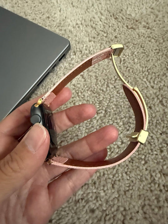 Pink Canvas Luxury Apple Watch Strap