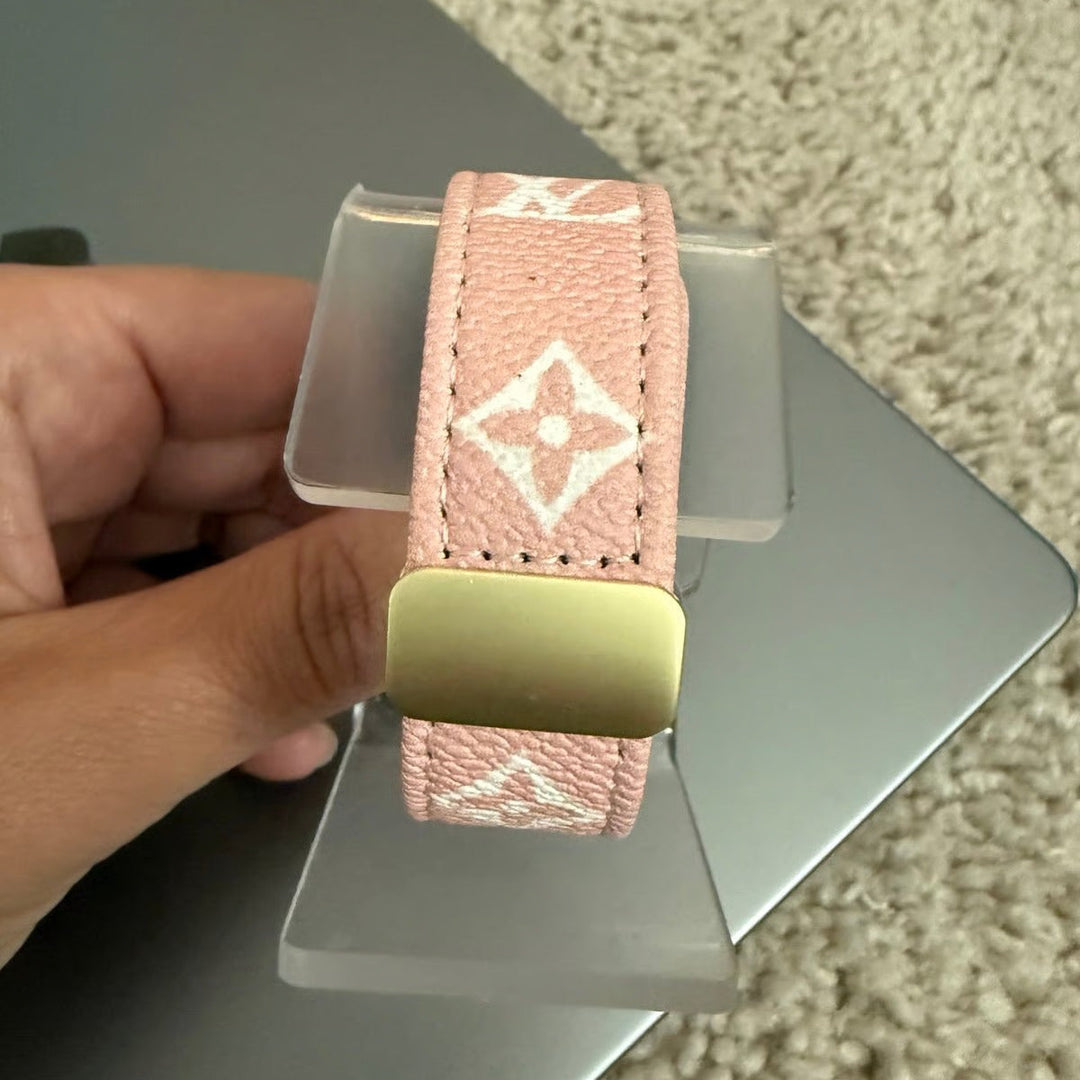 Pink Canvas Luxury Apple Watch Strap
