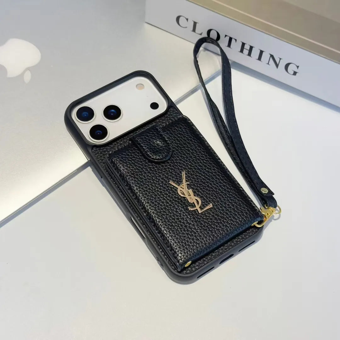 Phone Case With Hand Strap And Wallet Card