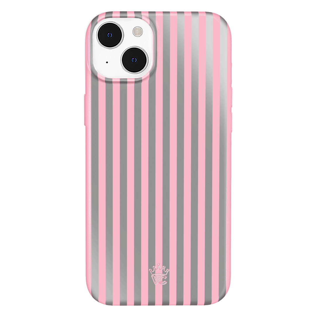 Pink Chrome Stripes iPhone Case – Aesthetic Shockproof Phone Cover