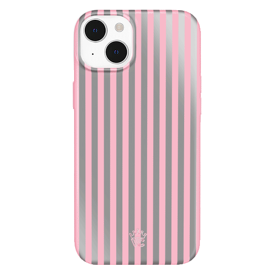 Pink Chrome Stripes iPhone Case – Aesthetic Shockproof Phone Cover