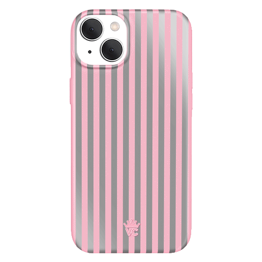 Pink Chrome Stripes iPhone Case – Aesthetic Shockproof Phone Cover