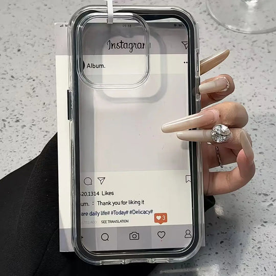 Luxury Candy Color Frame Clear Back Phone Case For iPhone 17 16 15 14 13 12 Pro Max- Acrylic Shockproof Bumper Cover